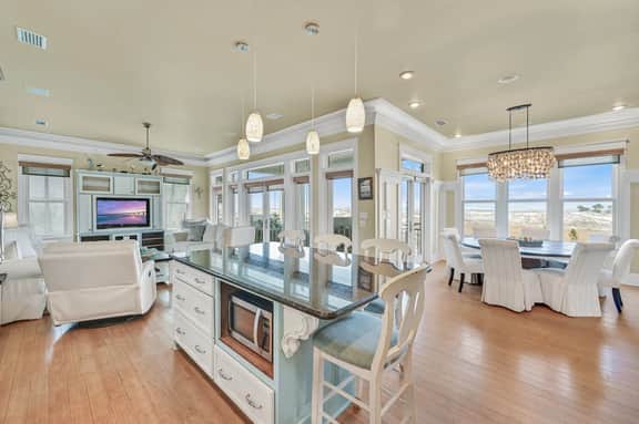 4BR Coastal Home w/Private Pool, East Pass Views & Pool Table | Evening Views - Image 3