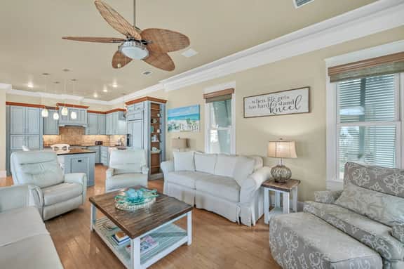4BR Coastal Home w/Private Pool, East Pass Views & Pool Table | Evening Views - Image 5